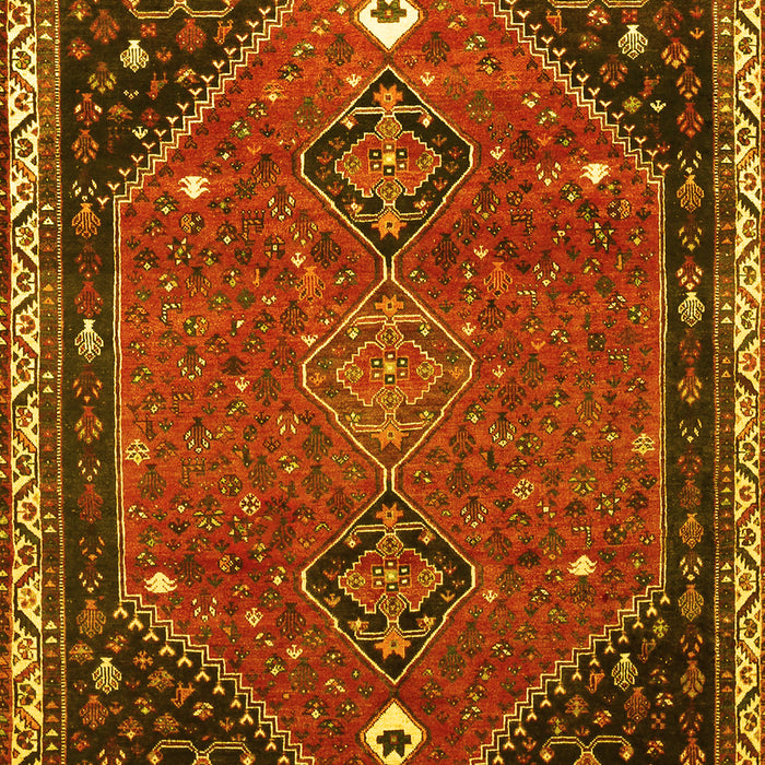 Machine Washable Persian Yellow Traditional Rug, wshtr878yw