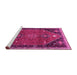 Sideview of Machine Washable Persian Pink Traditional Rug, wshtr878pnk