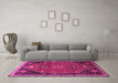 Machine Washable Persian Pink Traditional Rug in a Living Room, wshtr878pnk