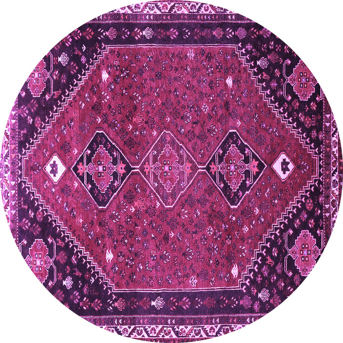 Round Persian Purple Traditional Rug, tr878pur