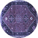 Round Persian Blue Traditional Rug, tr878blu