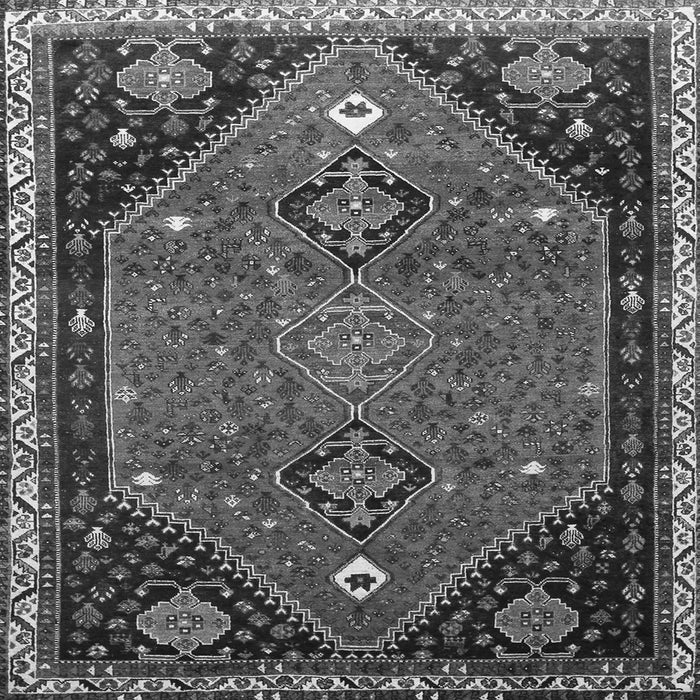 Round Machine Washable Persian Gray Traditional Rug, wshtr878gry