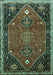 Machine Washable Persian Turquoise Traditional Area Rugs, wshtr878turq