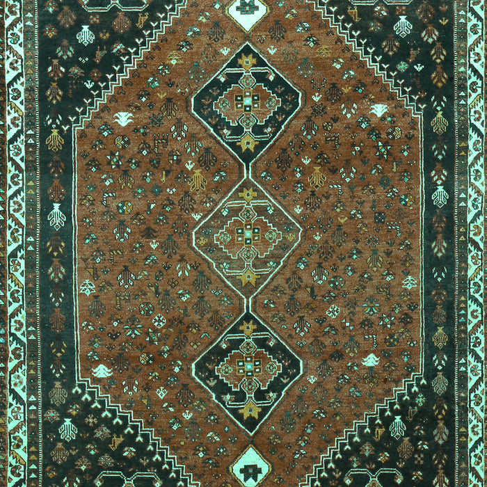 Machine Washable Persian Turquoise Traditional Area Rugs, wshtr878turq