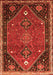 Serging Thickness of Machine Washable Persian Orange Traditional Area Rugs, wshtr878org