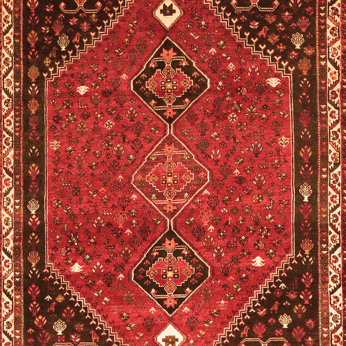 Serging Thickness of Machine Washable Persian Orange Traditional Area Rugs, wshtr878org