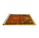 Sideview of Machine Washable Persian Yellow Traditional Rug, wshtr878yw