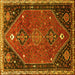 Square Persian Yellow Traditional Rug, tr878yw