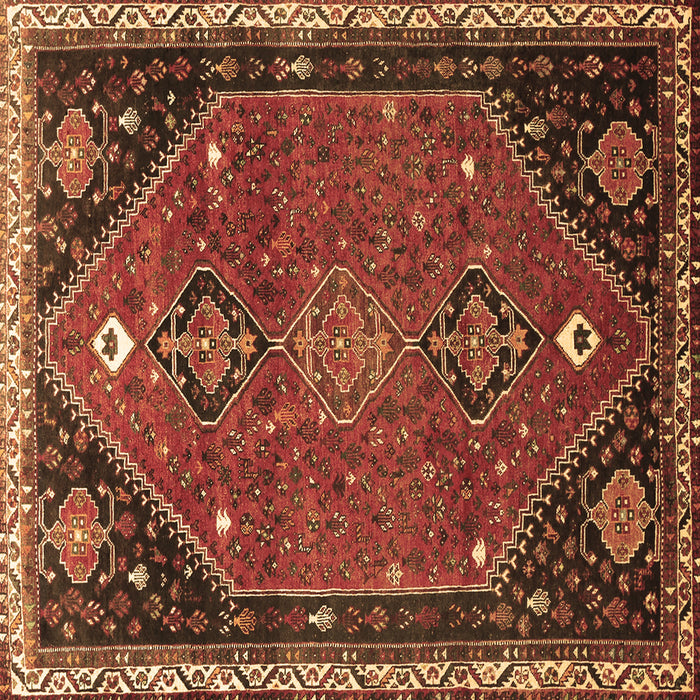 Square Persian Brown Traditional Rug, tr878brn