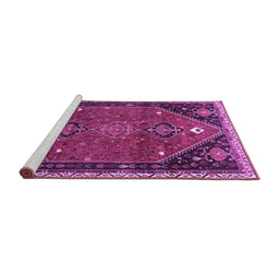 Sideview of Machine Washable Persian Purple Traditional Area Rugs, wshtr878pur