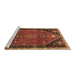 Sideview of Machine Washable Persian Brown Traditional Rug, wshtr878brn