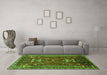 Machine Washable Persian Green Traditional Area Rugs in a Living Room,, wshtr879grn