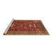 Sideview of Machine Washable Persian Brown Traditional Rug, wshtr879brn