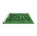 Sideview of Machine Washable Persian Emerald Green Traditional Area Rugs, wshtr879emgrn