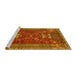 Sideview of Machine Washable Persian Yellow Traditional Rug, wshtr879yw