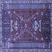 Square Persian Blue Traditional Rug, tr879blu