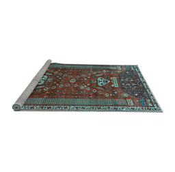 Sideview of Machine Washable Persian Light Blue Traditional Rug, wshtr879lblu