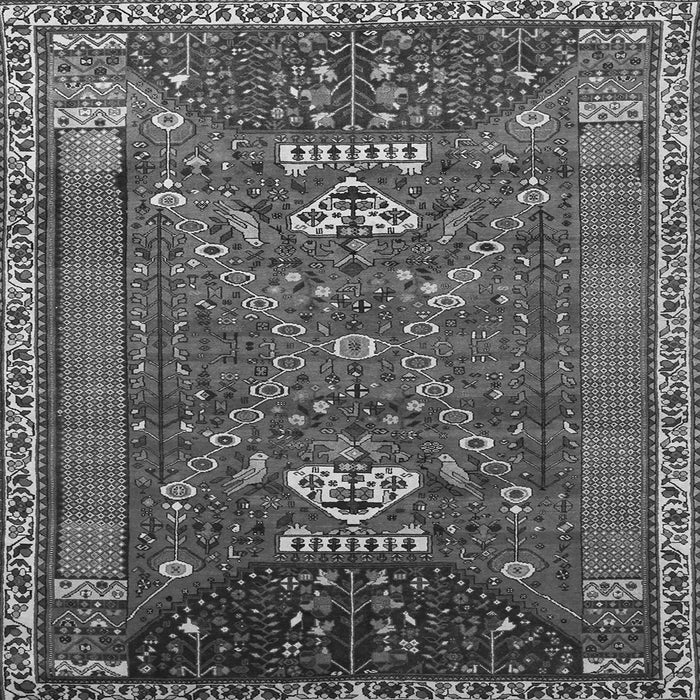 Round Machine Washable Persian Gray Traditional Rug, wshtr879gry