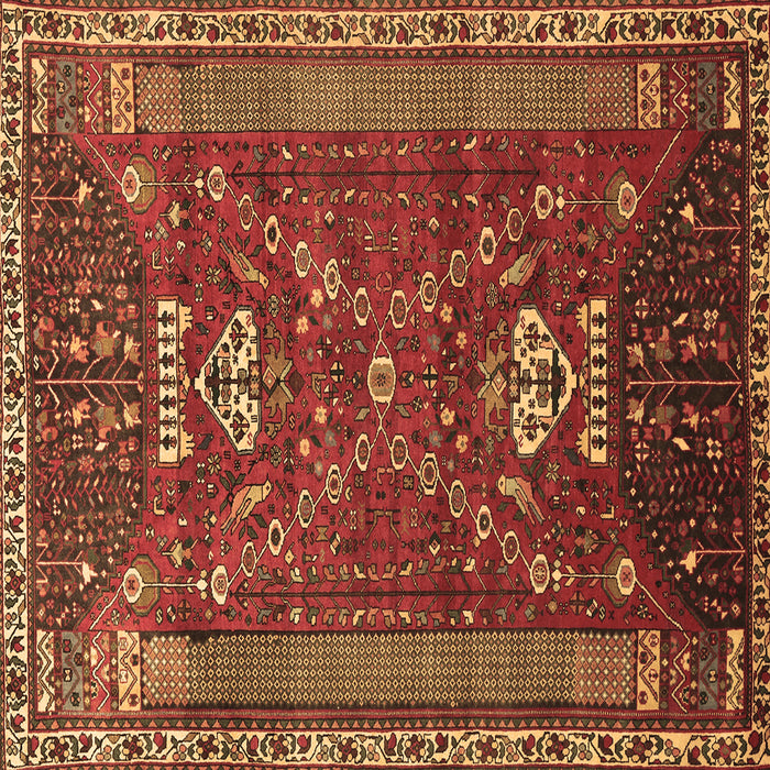 Square Persian Brown Traditional Rug, tr879brn