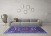 Machine Washable Persian Blue Traditional Rug in a Living Room, wshtr879blu