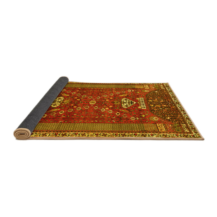 Sideview of Persian Yellow Traditional Rug, tr879yw