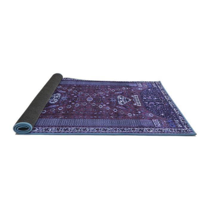 Sideview of Persian Blue Traditional Rug, tr879blu