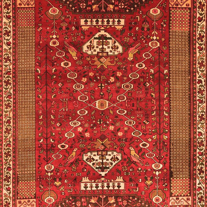 Serging Thickness of Machine Washable Persian Orange Traditional Area Rugs, wshtr879org