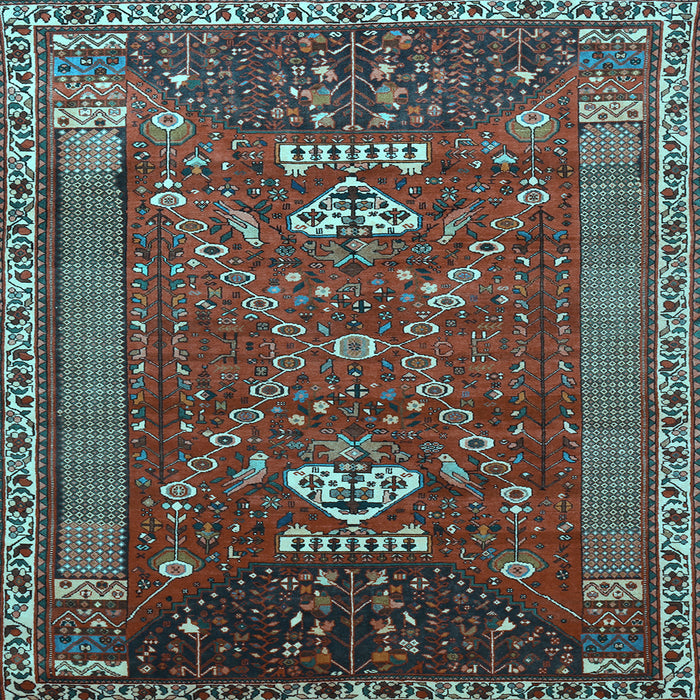 Square Machine Washable Persian Light Blue Traditional Rug, wshtr879lblu
