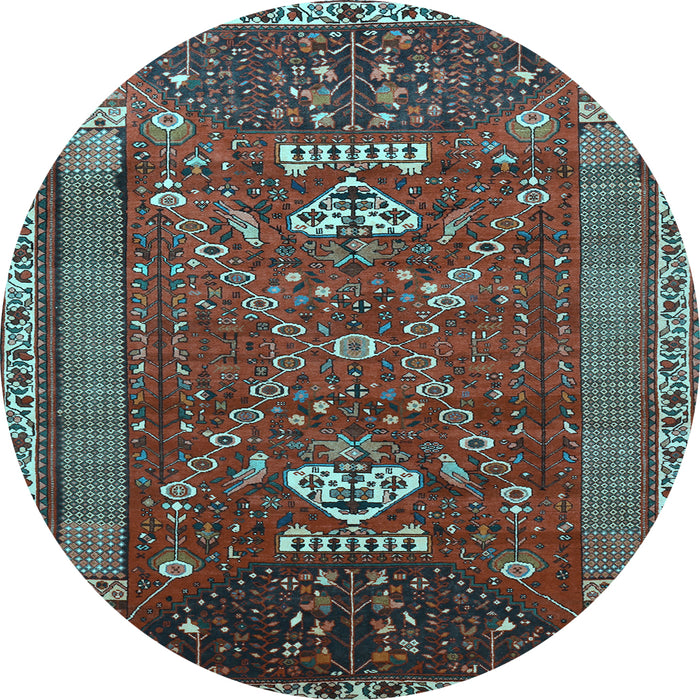 Round Persian Light Blue Traditional Rug, tr879lblu