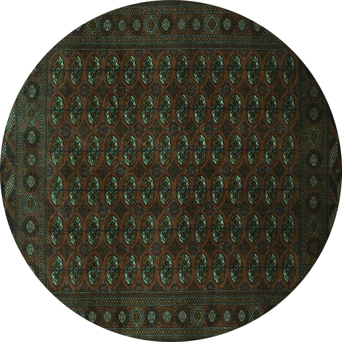 Round Machine Washable Persian Turquoise Traditional Area Rugs, wshtr87turq