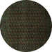 Round Machine Washable Persian Turquoise Traditional Area Rugs, wshtr87turq