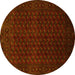Round Persian Yellow Traditional Rug, tr87yw