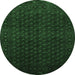 Round Machine Washable Persian Emerald Green Traditional Area Rugs, wshtr87emgrn