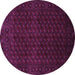 Round Machine Washable Persian Purple Traditional Area Rugs, wshtr87pur