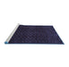 Sideview of Machine Washable Persian Blue Traditional Rug, wshtr87blu