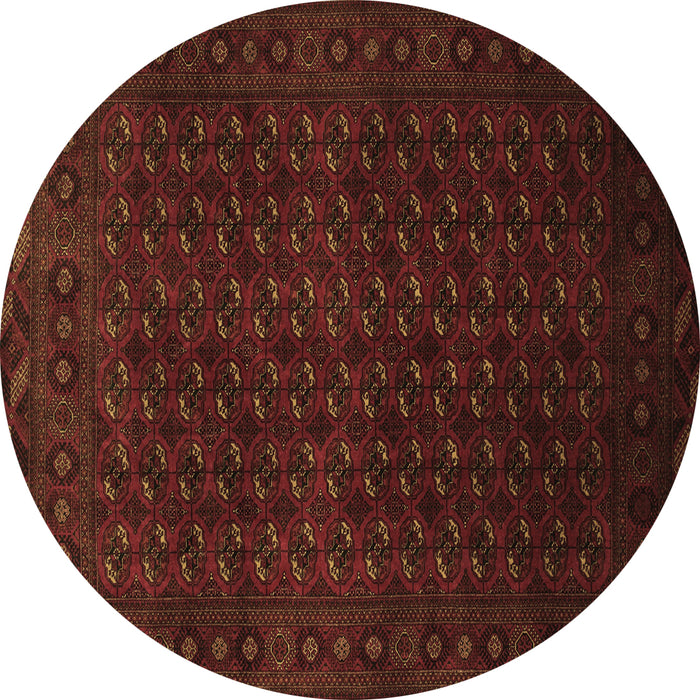 Round Machine Washable Persian Brown Traditional Rug, wshtr87brn