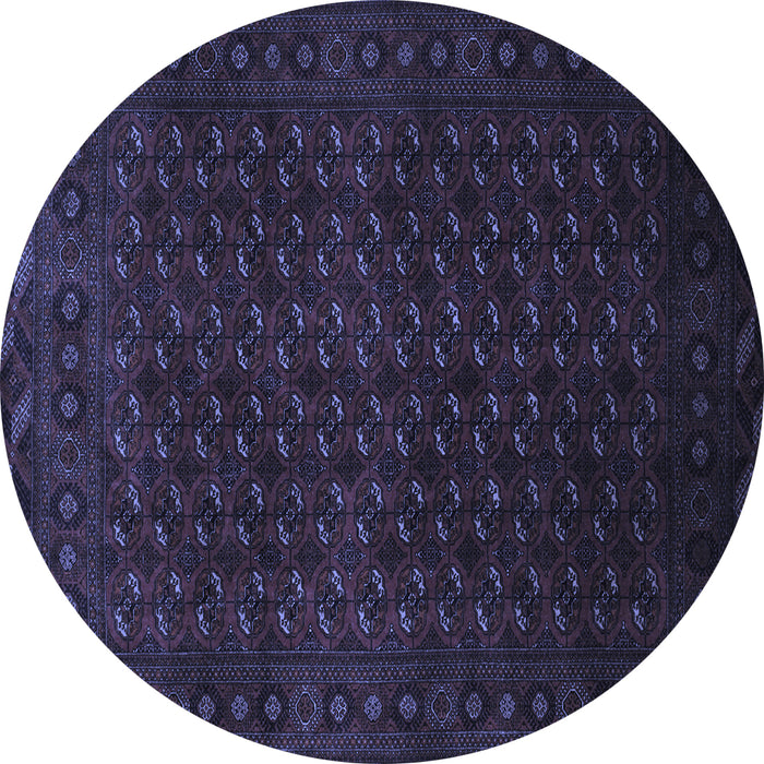 Round Machine Washable Persian Blue Traditional Rug, wshtr87blu