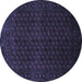 Round Machine Washable Persian Blue Traditional Rug, wshtr87blu