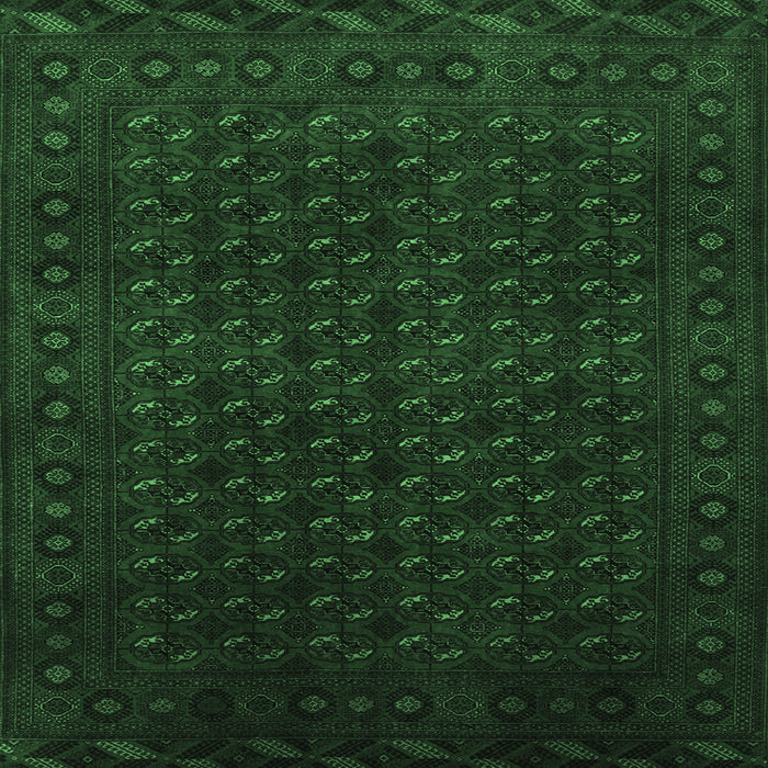 Square Machine Washable Persian Emerald Green Traditional Area Rugs, wshtr87emgrn