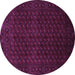 Round Persian Purple Traditional Rug, tr87pur