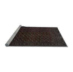 Sideview of Machine Washable Persian Light Blue Traditional Rug, wshtr87lblu