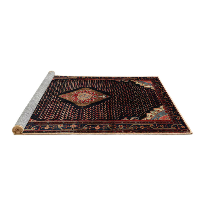Sideview of Machine Washable Traditional Sepia Brown Rug, wshtr88