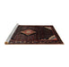 Sideview of Machine Washable Traditional Sepia Brown Rug, wshtr88