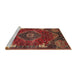 Sideview of Machine Washable Traditional Brown Rug, wshtr880