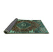 Sideview of Persian Turquoise Traditional Rug, tr880turq