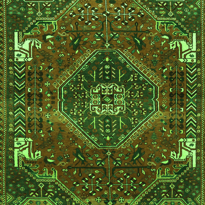 Serging Thickness of Machine Washable Persian Green Traditional Area Rugs, wshtr880grn