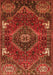 Serging Thickness of Machine Washable Persian Orange Traditional Area Rugs, wshtr880org