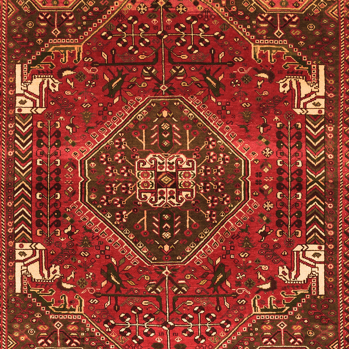 Serging Thickness of Machine Washable Persian Orange Traditional Area Rugs, wshtr880org