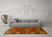 Machine Washable Persian Yellow Traditional Rug in a Living Room, wshtr880yw