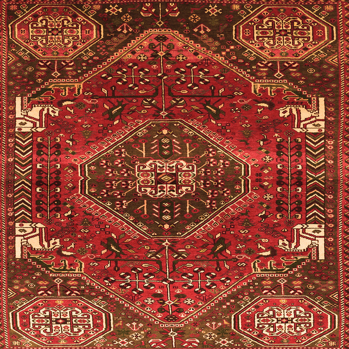 Serging Thickness of Persian Orange Traditional Rug, tr880org